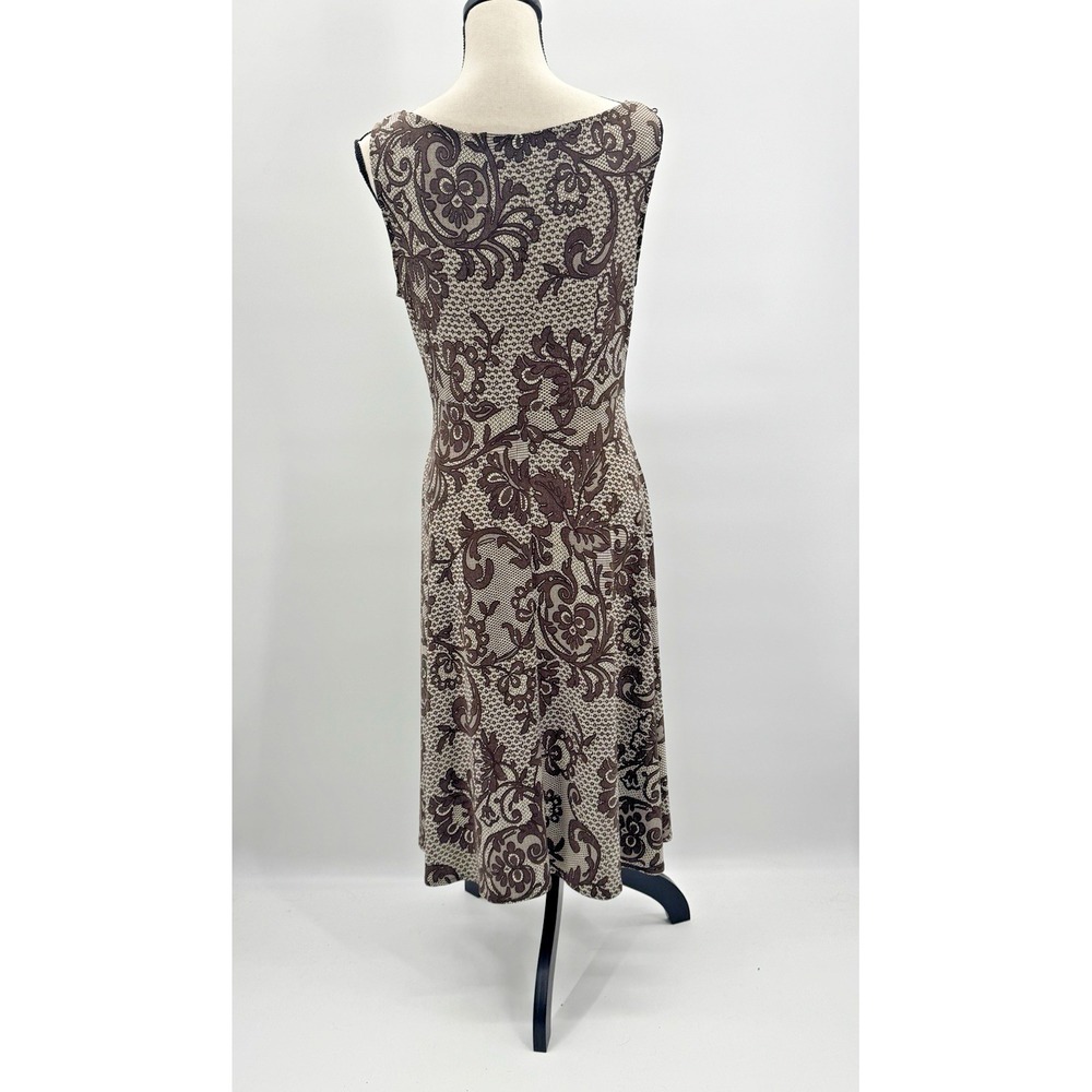 VTG Y2K London Times Chocolate Paisley Babydoll Midi Dress 10 Whimsigoth Boho - Picture 5 of 11